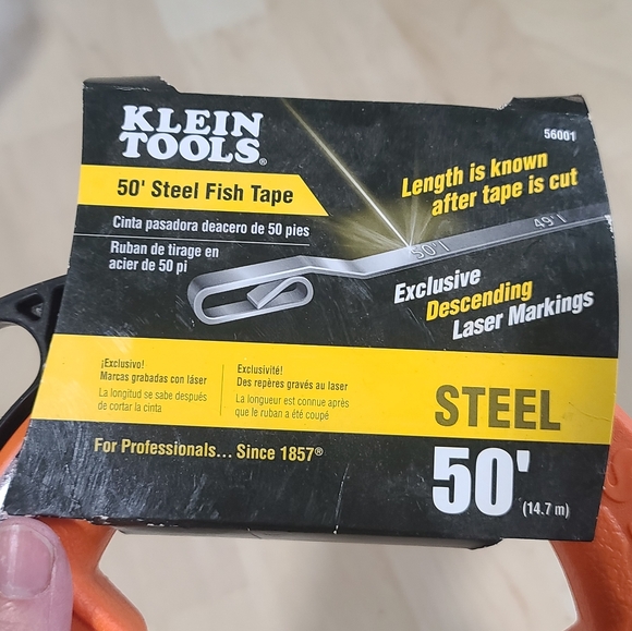 Klein Tools 50' Steel Fish Tape, Depth Finder, 56001 - Picture 5 of 6